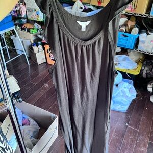Women's Size XL Time and Tru Black Gathered Neckline Dress